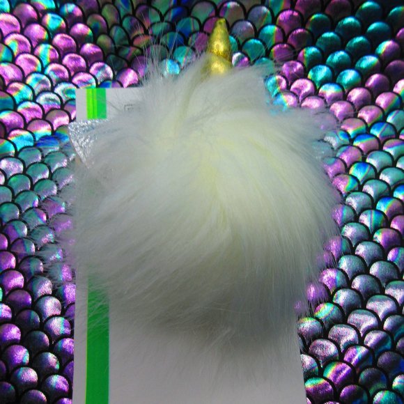 Unicorn Puffball Pom Pom Keychain - Picture 1 of 5